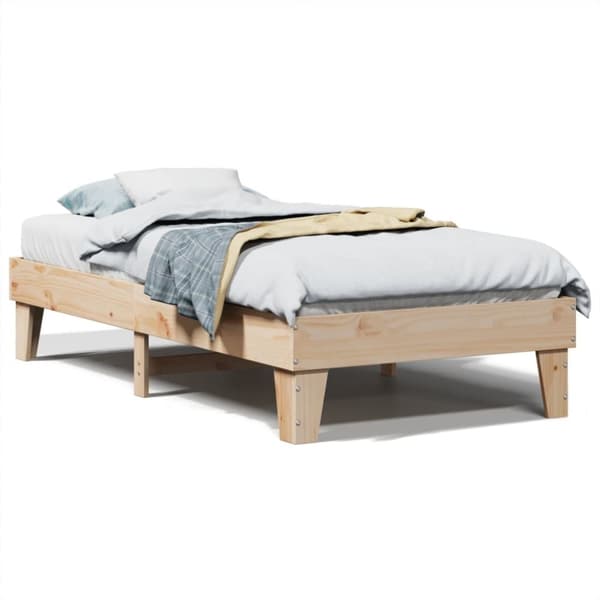 vidaXL Sängynrunko ilman patjaa 90x190 cm täysi mänty