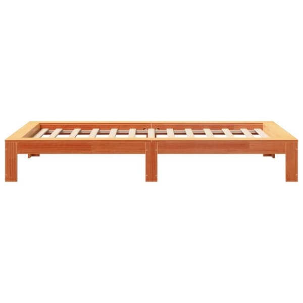 vidaXL Sengeramme uten madrass voksbrun 75x190 cm heltre furu