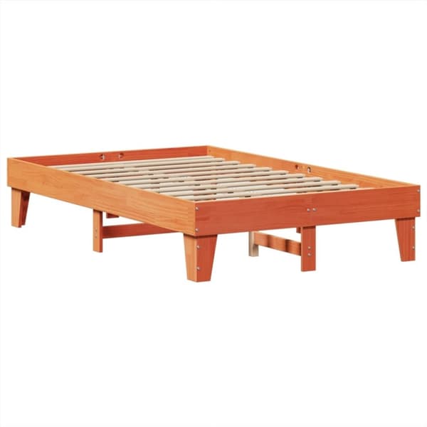 vidaXL Sengeramme uten madrass voksbrun 120x190 cm heltre furu