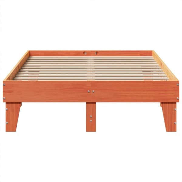 vidaXL Sengeramme uten madrass voksbrun 120x190 cm heltre furu