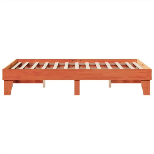 vidaXL Sengeramme uten madrass voksbrun 120x190 cm heltre furu