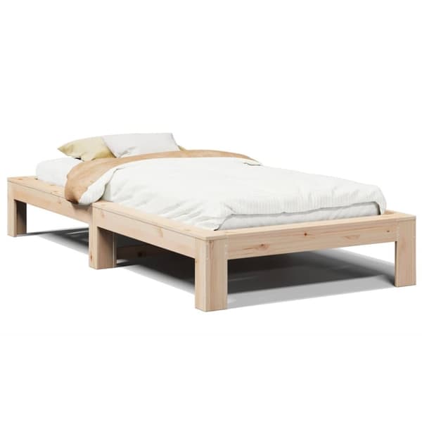 vidaXL Sängynrunko ilman patjaa 90x190 cm täysi mänty