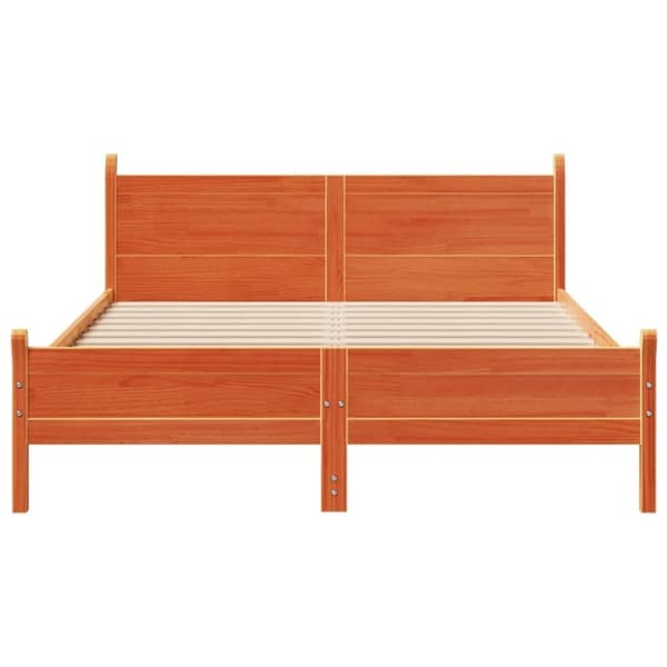 vidaXL Sengeramme uten madrass voksbrun 120x200 cm heltre furu