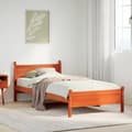 Miniatyrbilde 2 av 10: vidaXL Sengeramme uten madrass voksbrun 90x200 cm heltre furu