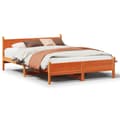 Miniatyrbilde 3 av 10: vidaXL Sengeramme uten madrass brun 150x200 cm heltre furu