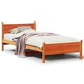 Miniatyrbilde 3 av 10: vidaXL Sengeramme uten madrass voksbrun 75x190 cm heltre furu