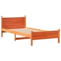 Miniatyrbilde 4 av 10: vidaXL Sengeramme uten madrass voksbrun 75x190 cm heltre furu