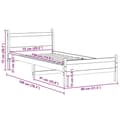 Miniatyrbilde 10 av 10: vidaXL Sengeramme uten madrass voksbrun 75x190 cm heltre furu