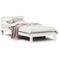 Miniatyrbilde 3 av 10: vidaXL Sengeramme uten madrass hvit 75x190 cm heltre furu