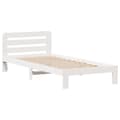 Miniatyrbilde 4 av 10: vidaXL Sengeramme uten madrass hvit 75x190 cm heltre furu