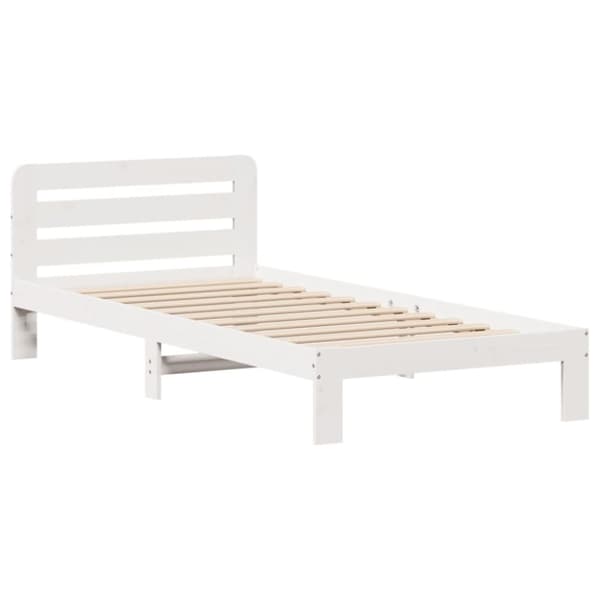 vidaXL Sengeramme uten madrass hvit 75x190 cm heltre furu