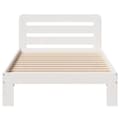 Miniatyrbilde 5 av 10: vidaXL Sengeramme uten madrass hvit 75x190 cm heltre furu