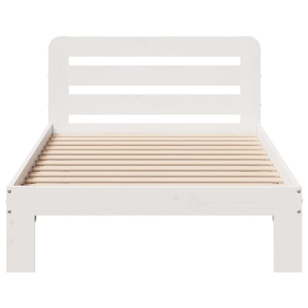 vidaXL Sengeramme uten madrass hvit 75x190 cm heltre furu