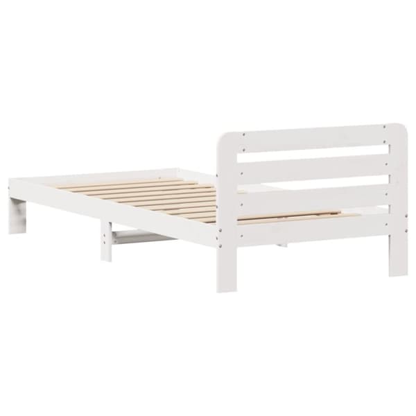 vidaXL Sengeramme uten madrass hvit 75x190 cm heltre furu