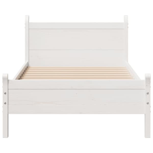 vidaXL Sengeramme uten madrass hvit 75x190 cm heltre furu
