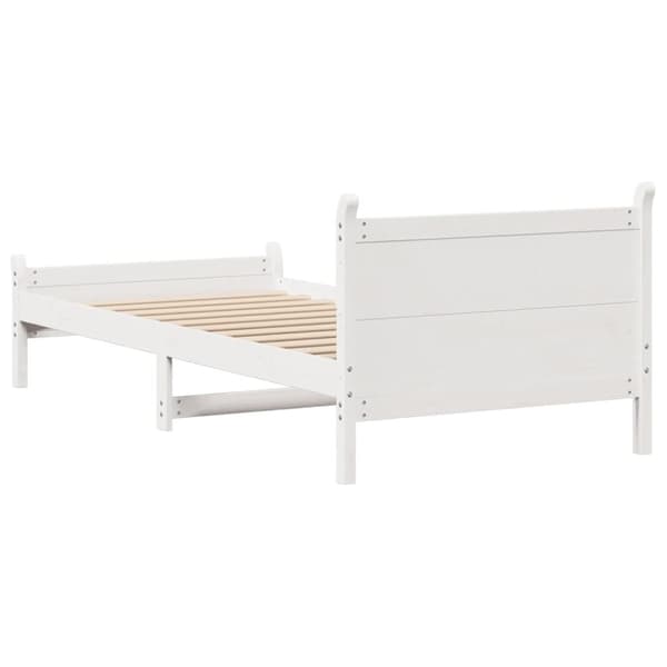 vidaXL Sengeramme uten madrass hvit 75x190 cm heltre furu
