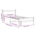 Miniatyrbilde 10 av 10: vidaXL Sengeramme uten madrass hvit 75x190 cm heltre furu