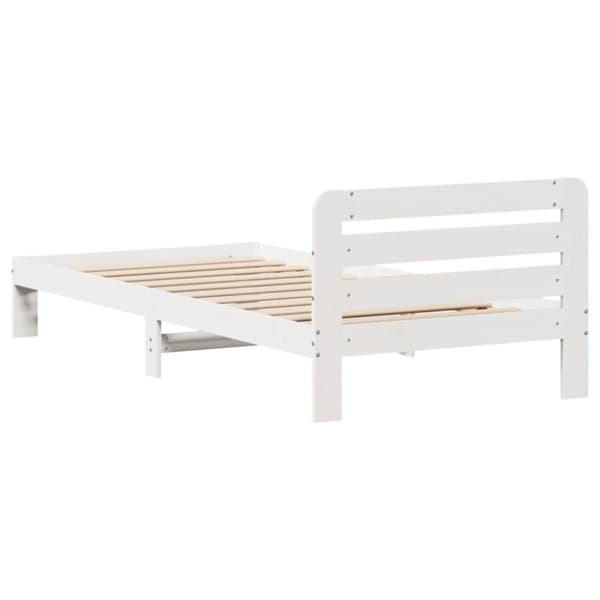 vidaXL Sengeramme uten madrass hvit 90x200 cm heltre furu