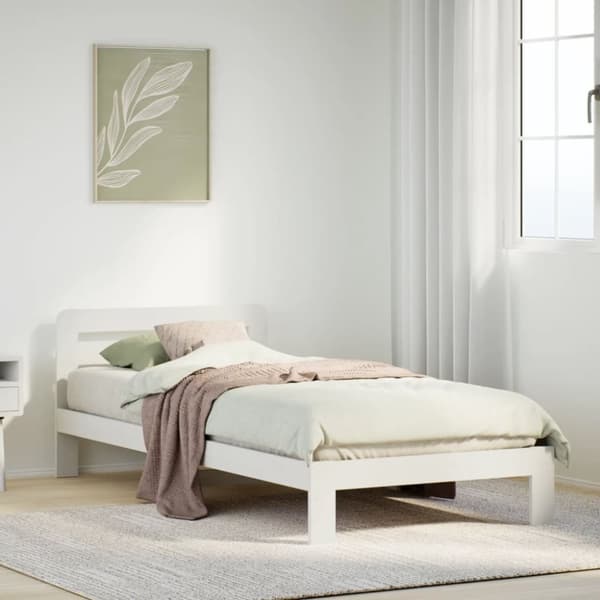 vidaXL Sengeramme uten madrass hvit 90x200 cm heltre furu