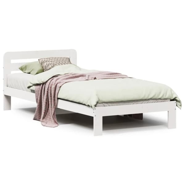 vidaXL Sengeramme uten madrass hvit 90x200 cm heltre furu