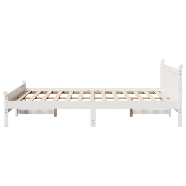 vidaXL sengeramme uden madras 140x190 cm massivt fyrretræ hvid