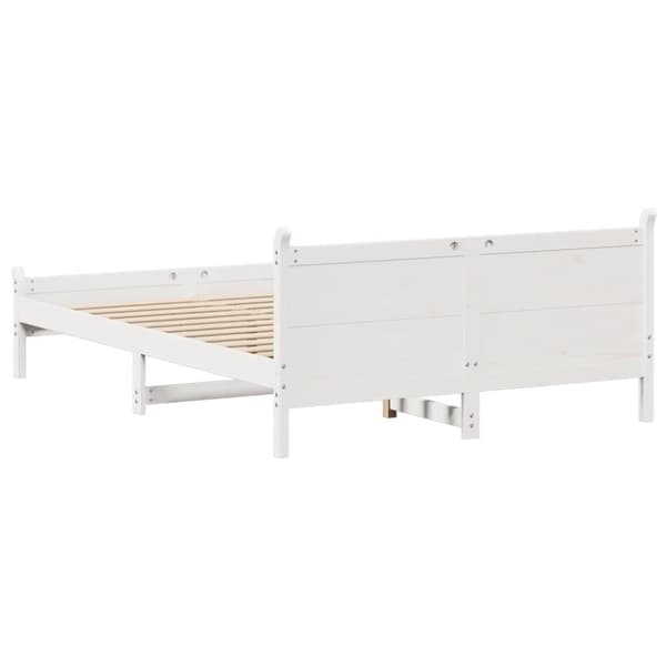 vidaXL sengeramme uden madras 140x190 cm massivt fyrretræ hvid