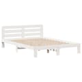 Miniatyrbilde 4 av 10: vidaXL Sengeramme uten madrass hvit 140x190 cm heltre furu