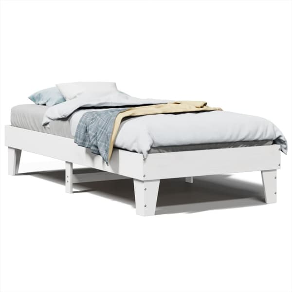 vidaXL sengeramme uden madras 90x190 cm massivt fyrretræ hvid