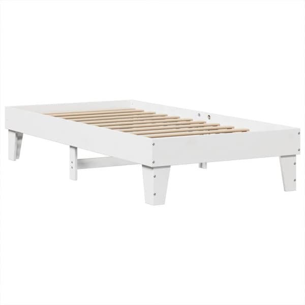 vidaXL sengeramme uden madras 90x190 cm massivt fyrretræ hvid