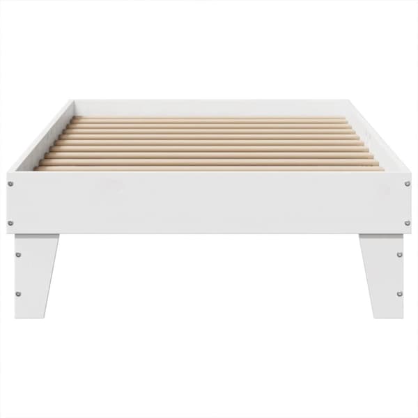 vidaXL sengeramme uden madras 90x190 cm massivt fyrretræ hvid