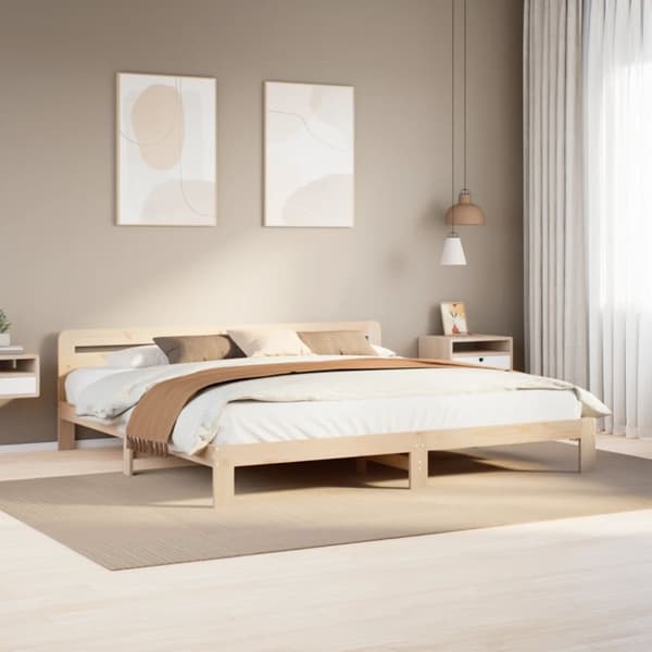 vidaXL sengeramme uden madras 200x200 cm massivt fyrretræ