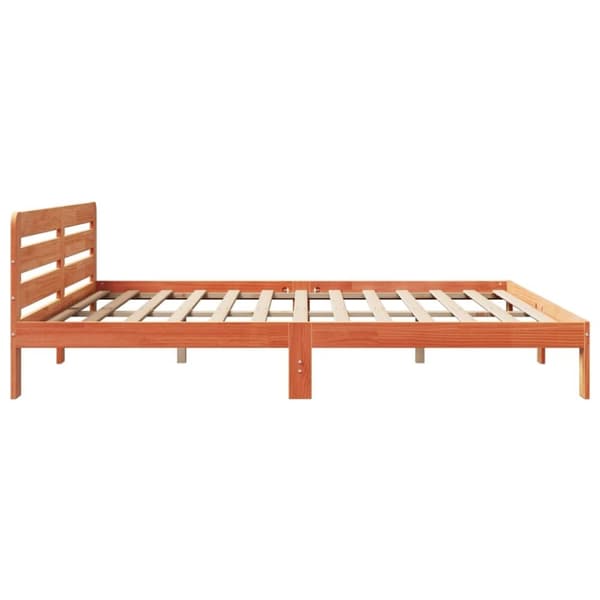 vidaXL Sengeramme uten madrass voksbrun 200x200 cm heltre furu