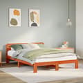Miniatyrbilde 2 av 10: vidaXL Sengeramme uten madrass voksbrun 160x200 cm heltre furu