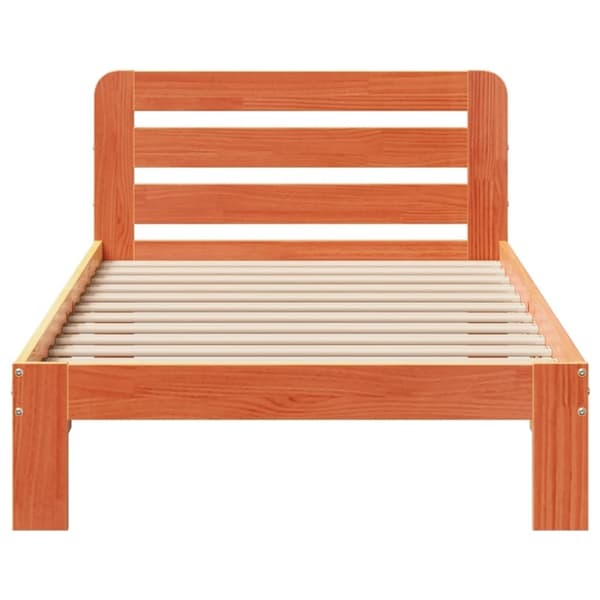 vidaXL Sengeramme uten madrass voksbrun 100x200 cm heltre furu