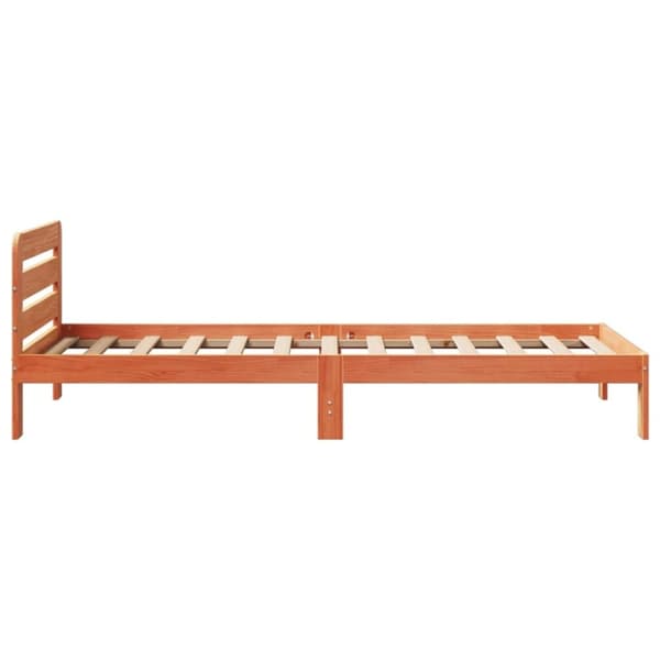 vidaXL Sengeramme uten madrass voksbrun 100x200 cm heltre furu