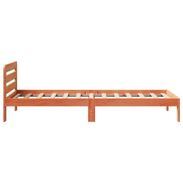 vidaXL Sängynrunko ilman patjaa vahanruskea 90x190 cm täysi mänty