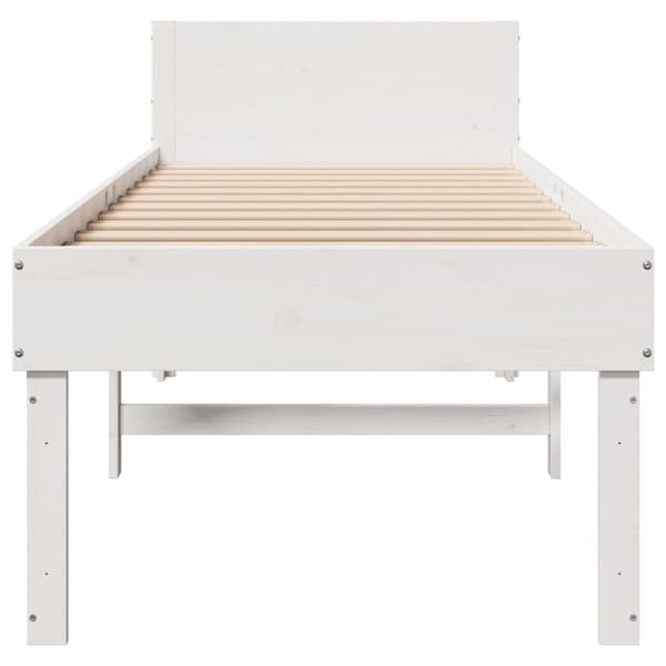 vidaXL sengeramme uden madras 90x190 cm massivt fyrretræ hvid