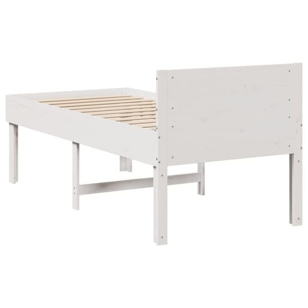 vidaXL sengeramme uden madras 90x190 cm massivt fyrretræ hvid