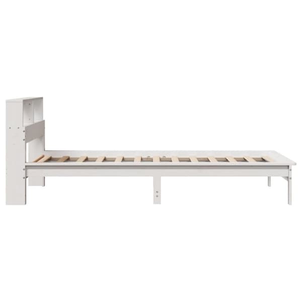 vidaXL seng med reol uden madras 90x200 cm massivt fyrretræ hvid