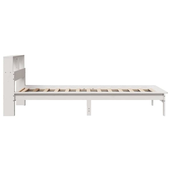 vidaXL Seng med bokhylle uten madrass hvit 90x190 cm heltre furu