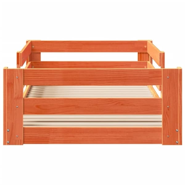 vidaXL Sänky ilman patjaa vahanruskea 100x200 cm täysi mänty