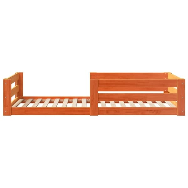 vidaXL Sengeramme uten madrass voksbrun 100x200 cm heltre furu