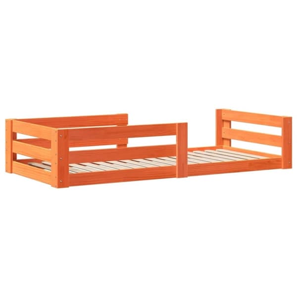 vidaXL Sengeramme uten madrass voksbrun 100x200 cm heltre furu