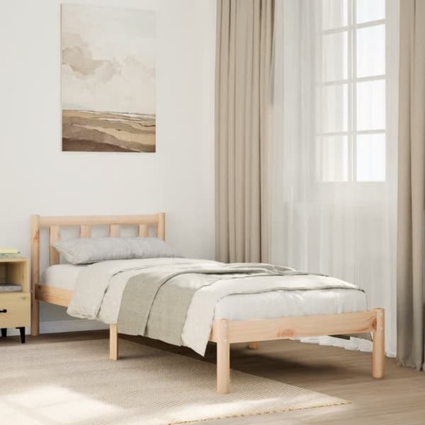 vidaXL Sängram utan madrass extra lång 100x210 cm massiv furu