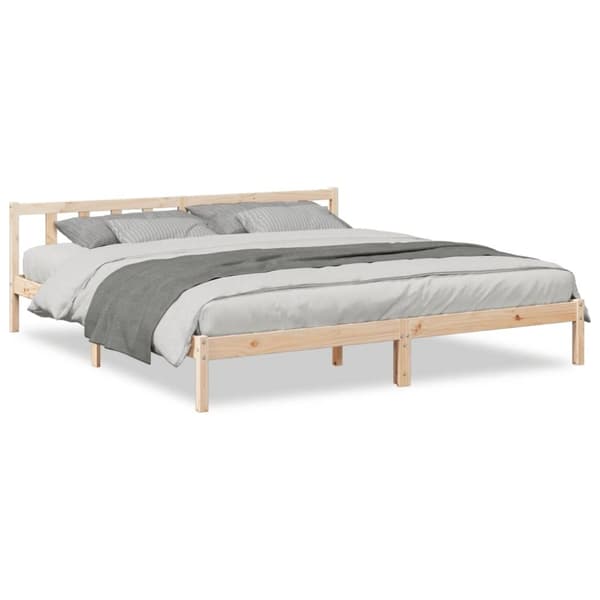 vidaXL Sängynrunko erikoispitkä ilman patjaa 200x220 cm täysi mänty