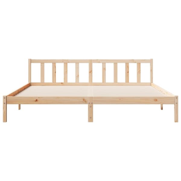 vidaXL Sängynrunko erikoispitkä ilman patjaa 200x220 cm täysi mänty