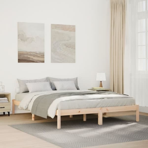 vidaXL ekstra lang sengeramme uden madras 160x220 cm massivt fyrretræ