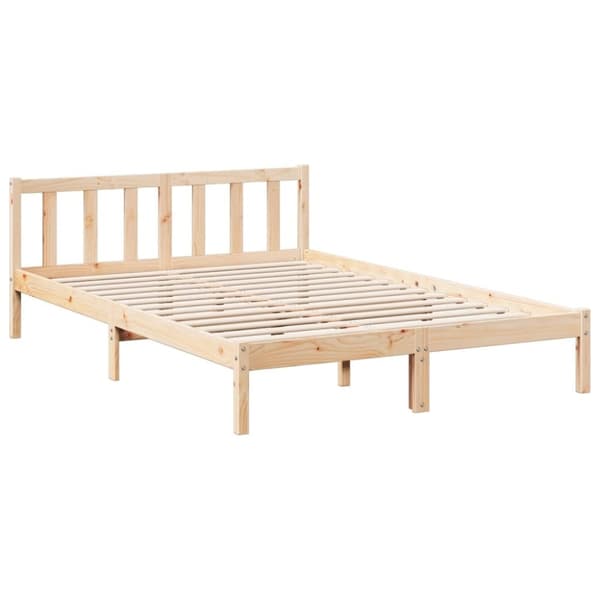 vidaXL Sängynrunko erikoispitkä ilman patjaa 140x220 cm täysi mänty
