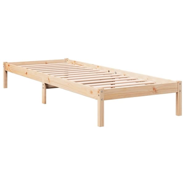 vidaXL Sängynrunko erikoispitkä ilman patjaa 100x220 cm täysi mänty