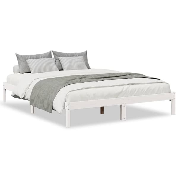 vidaXL Ekstra lang sengeramme uten madrass hvit 140x220 cm heltre furu